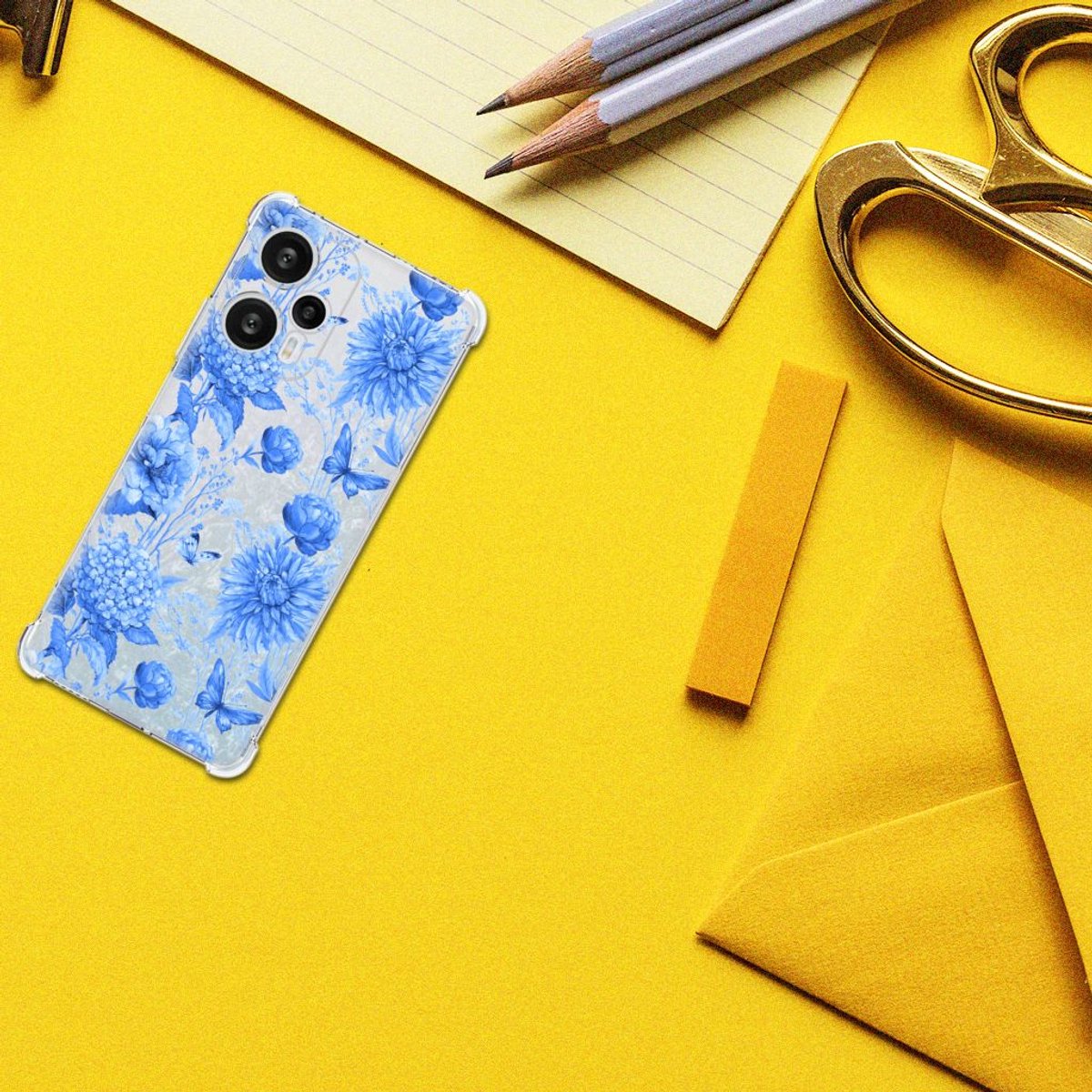 Case voor Xiaomi Poco F5 Flowers Blue