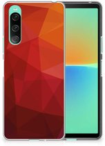 TPU Hoesje voor Sony Xperia 10 V Polygon Red