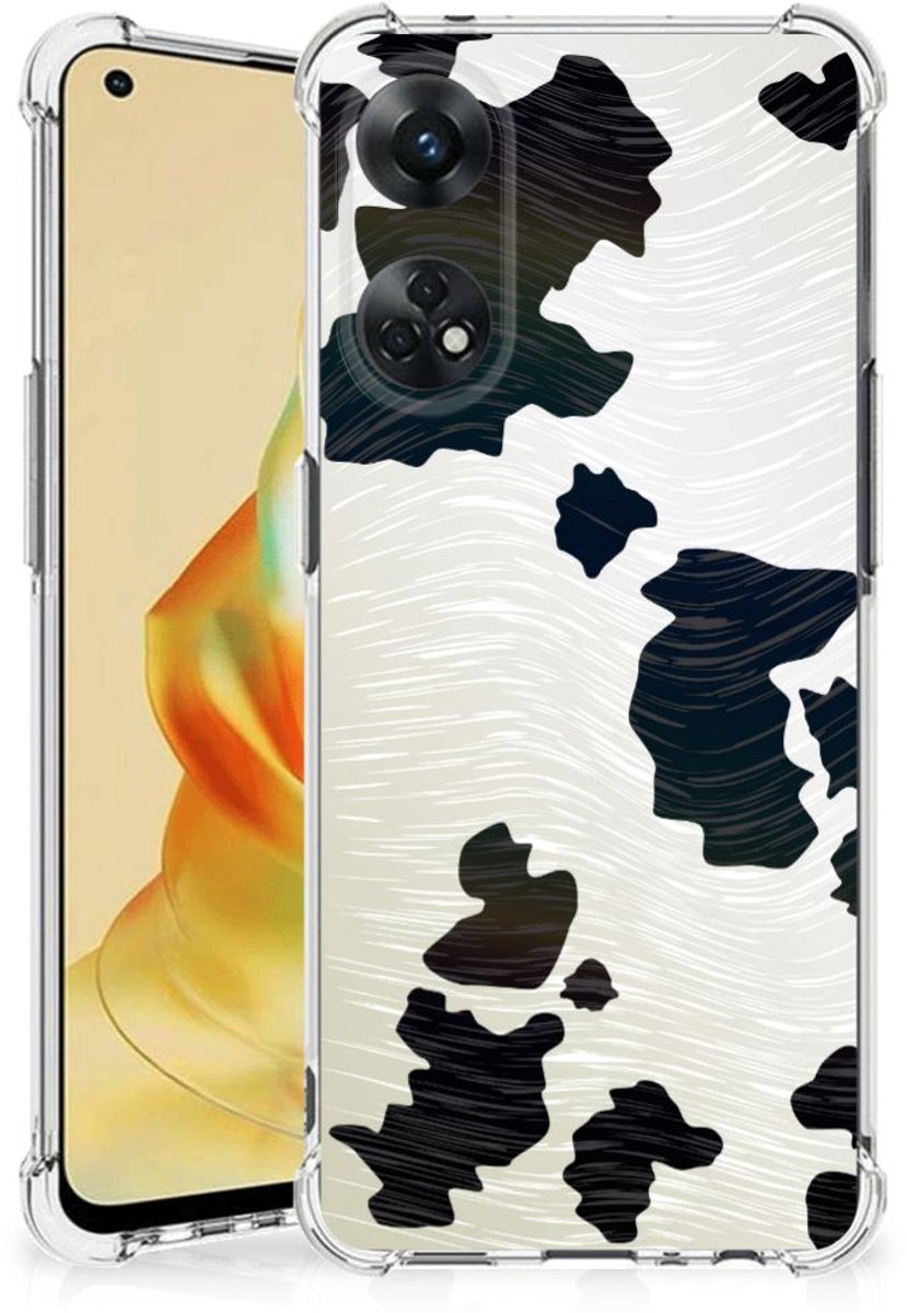 Back Cover voor OPPO Reno8 T 4G Case Anti-shock Koeienvlekken