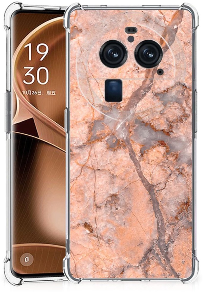 OPPO Find X6 Pro Anti-Shock Hoesje Marmer Oranje