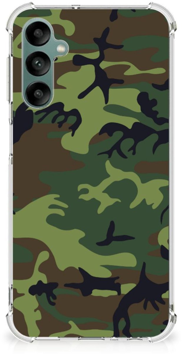 Samsung Galaxy A24 Doorzichtige Silicone Hoesje Army Dark