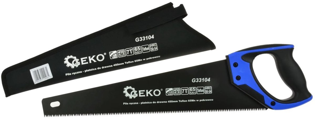 GEKO Handzaag - 450 mm - PTFE Coating - Ergonomische Handgreep - Inclusief Beschermhoes