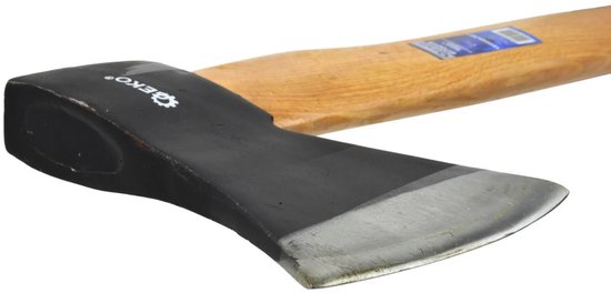 GEKO Bijl - Houten Handvat - Antislip Grip - Hoogwaardig Koolstofstaal - 1600g — afbeelding 3