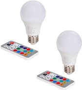 WIFI LED lamp set met afstandsbediening en 1 lamp, 6W RGBWW E27