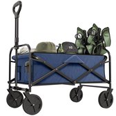 Avalo Bolderkar Opvouwbaar - Tot 110KG draagvermogen - 120L - 91x51x103 CM - 360º Wielen - Bolderwagen / Bolderkarren / Strandkar / Trekkar / Plooibare Bolderkar - Voor Strand - Blauw