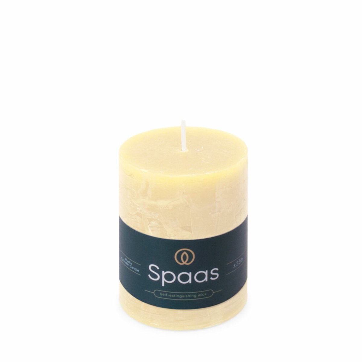 SPAAS Rustieke Pillarkaars ± 35 branduren Ivoor -