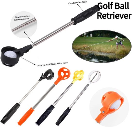 Nivard Golfbalhengel - Golfhengel - Uitschuifbaar - Ball Retriever - Golf Accessoires - Oranje van Merkloos — afbeelding 4