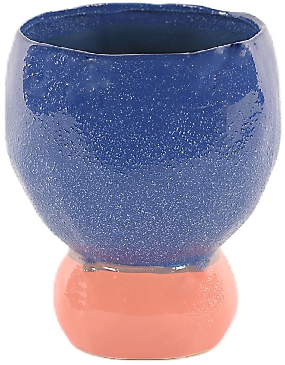 Rasteli Bloempot "Joyfull Colours" Blauw-Roze D 18 cm H 21.5 cm