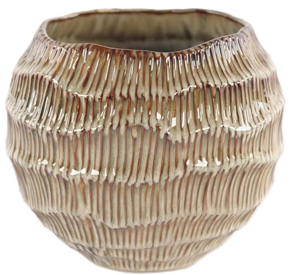 Rasteli Bloempot Bruin-Multicolour D 23 cm H 19 cm