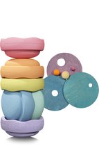 Grimms x Stapelstein® | Set Pastel + Rolling Discs Pastel Cool