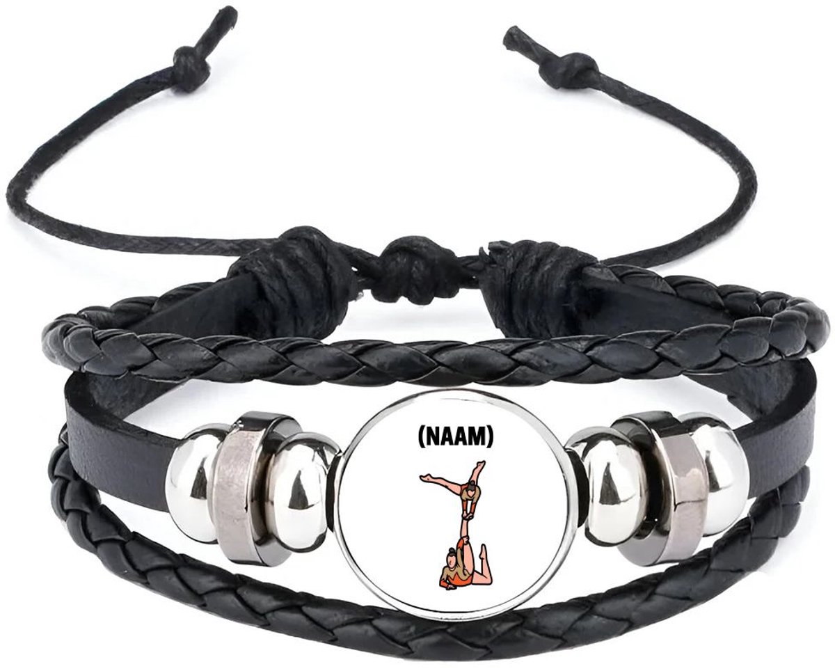 Akyol - acrobatiek met eigen naam armband zwart - Sport - turnster - acro