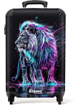 NoBoringSuitcases.com® - Valise cabine Lion - Cyberpunk - Mystique - Bagage à main - Valise de voyage - Valise chariot - Valises 55x40x20 cm - 55x35x25 cm