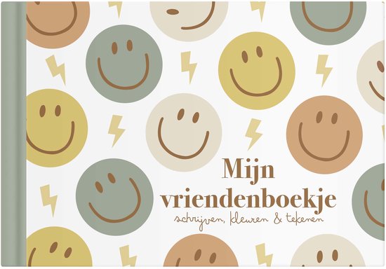 Vriendenboekje smiley - vriendenboek jongens - vriendenboekje kleuters - vriendenboek 4 t/m 10 jaar - kleuren en tekenen - Writemoments