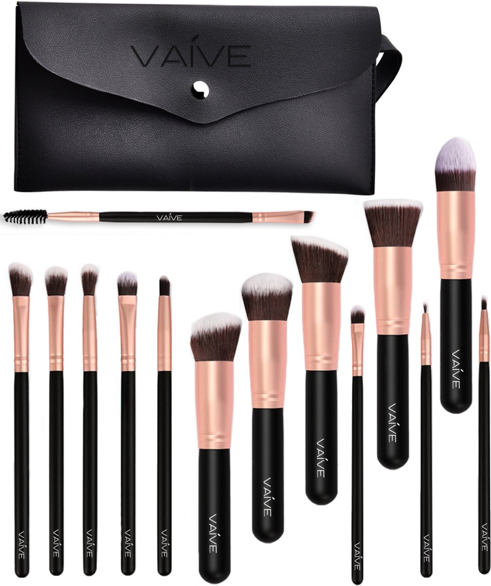 Bol.com VAIVE Make Up Kwasten Set - Foundation Kwast - Oogschaduw Borstels - Poederkwast - Makeup Kwasten - Kwastensets - Wenkbr... aanbieding