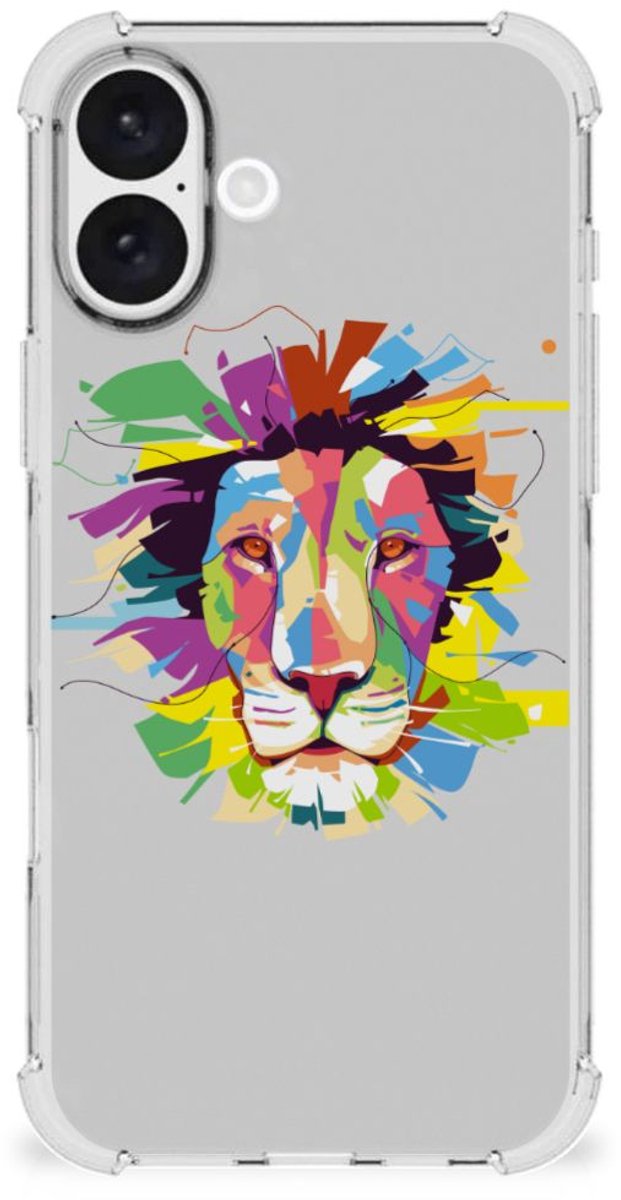 iPhone 16 Plus Stevig Bumper Hoesje Lion Color