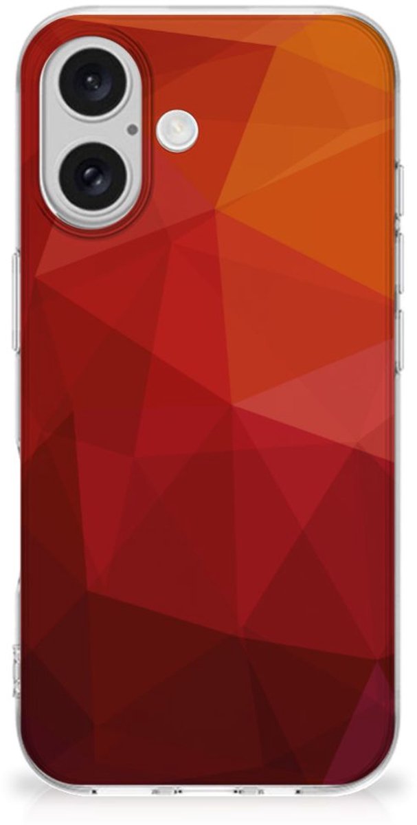 TPU Hoesje voor iPhone 16 plus Polygon Red