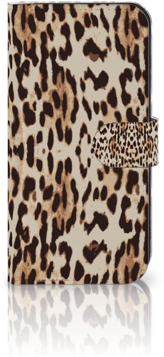 Book Case voor Samsung Galaxy S25 Plus Telefoonhoesje met Pasjes Leopard