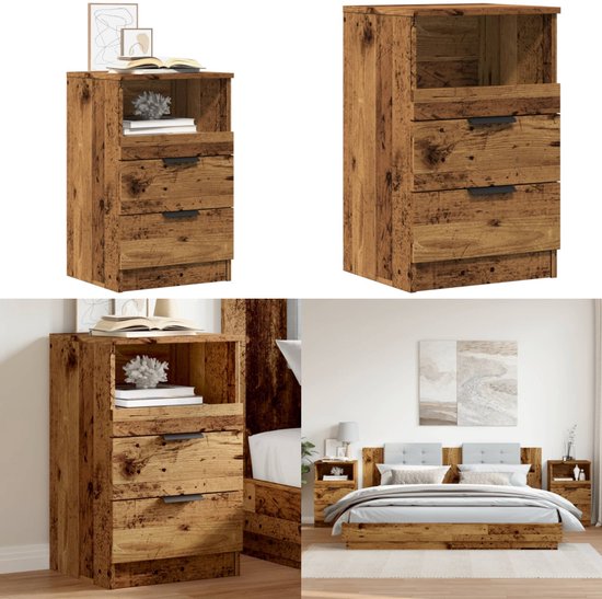 Nachtkastje zwevend 40x30x15cm bewerkt hout sonoma eikenkleurig kopen