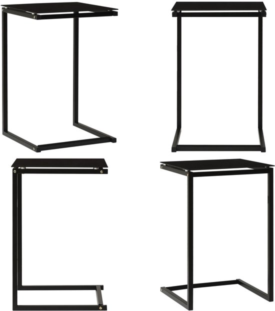 Moderne Salontafel BAROQUE 100cm zilver met zwart opaal glas