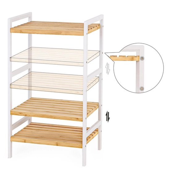 HOMCOM Badkamerkast, moderne badkamer wandkast met verstelbare planken