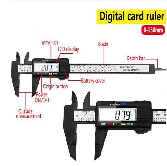 Mitutoyo Digitale ABS AOS schuifmaat 0-300 mm standaard dieptemeter