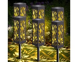 Lichtendirect Tuinlamp Solar Lantaarn 6 stuks- balkon tuin terras sierverlichting- tuinverlichting-Decoratieve verlichting- grond verlichting zonne-energie led sfeer…