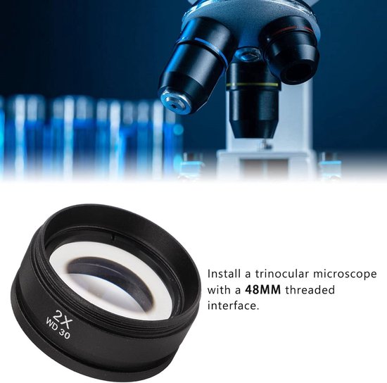 Extra Barlow Lens 1.5/2X for Zoom Stereo Microscope Threaded 48mm for ...