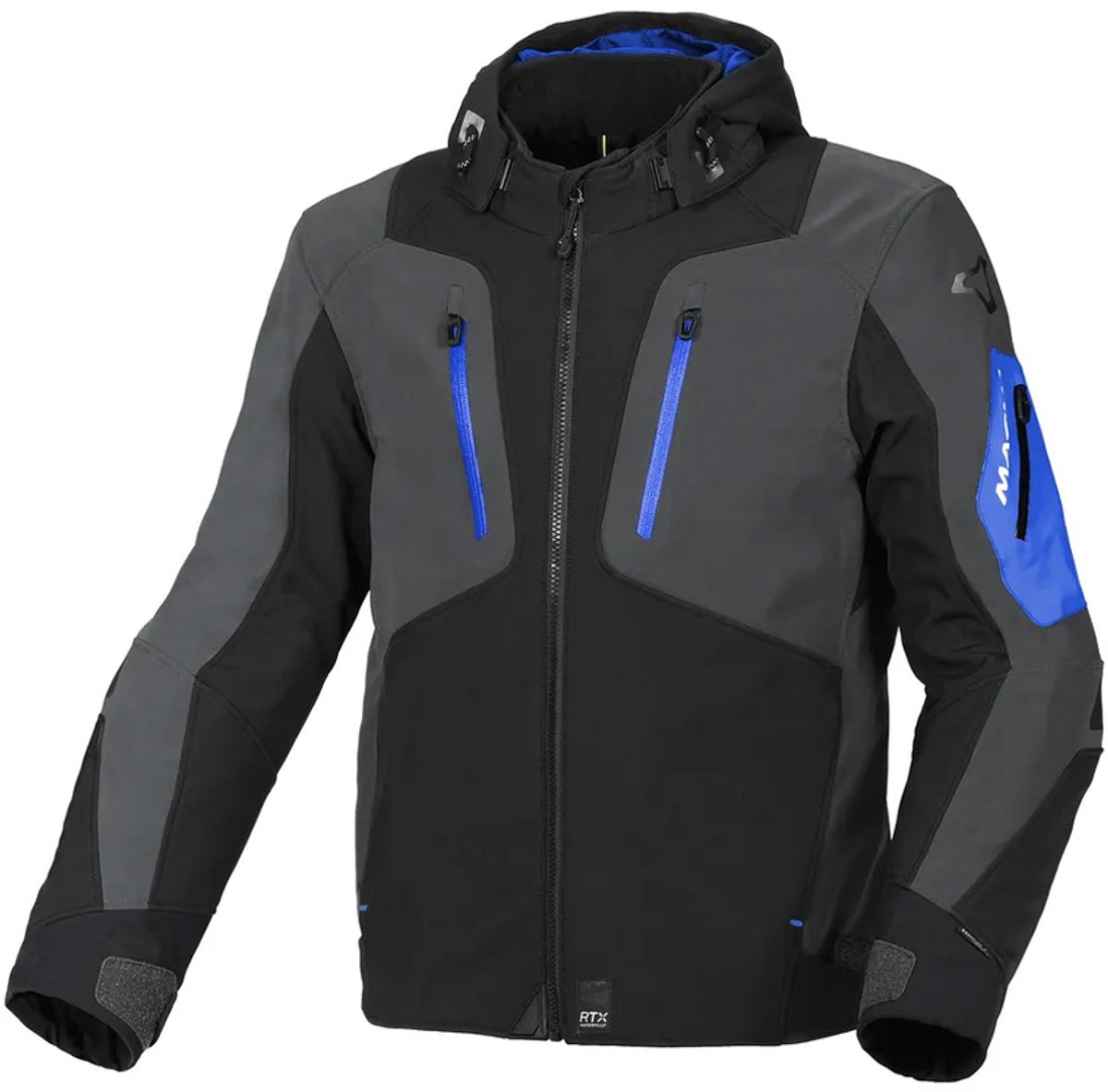 Macna Angle Textile Waterproof Jas Zwart Blauw - Jas
