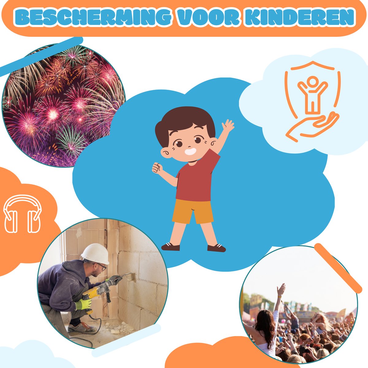 Gehoorbescherming Kinderen Blauw – 27dB Gehoorbeschermers kind - Dempt harde geluiden – Oorkappen blauw – foto 5