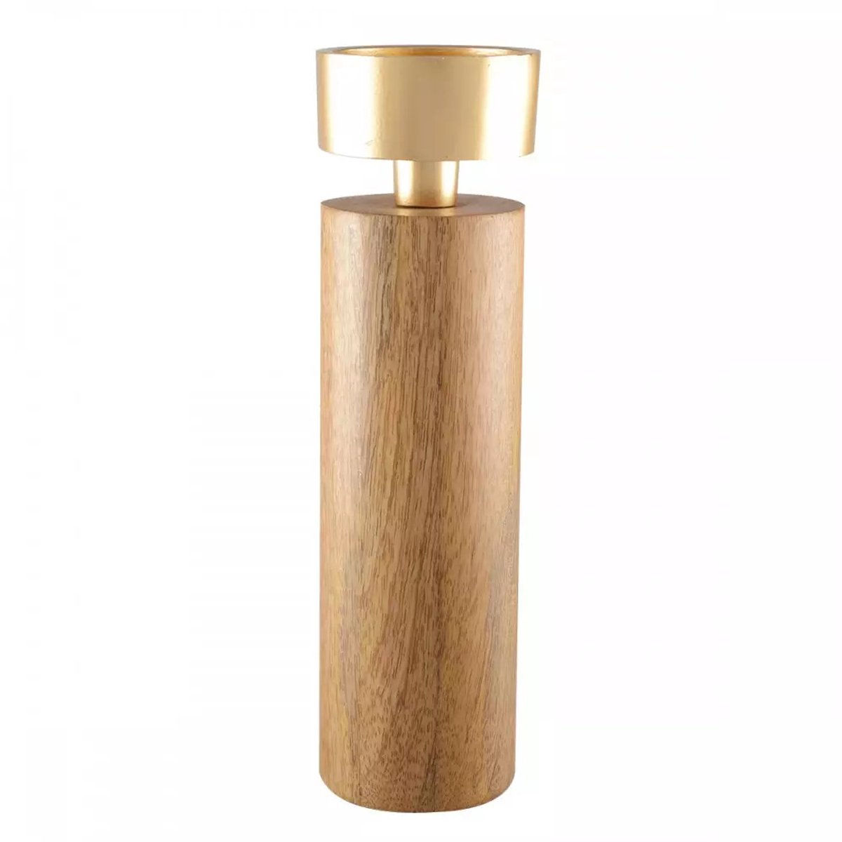 KANDELAAR | KAARSENSTANDAARD | LANTAARN | WINDLICHTEN | KAARSENHOUDERS | WAXINELICHTHOUDER | THEELICHTHOUDER | HOUT METAAL | XL ECTRA LARGE | BRUIN GOUD | 7.5x7.5x27CM.