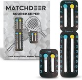 MATCHDEER Scorekeeper - Scorekeeper Padel en Tennis - Padel ballen - Padel racket - Padel en Tennis - Scorekeeper - Zwart
