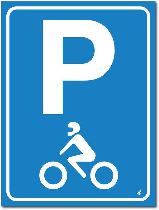 Motoren parkeren bord - Forex - 30 x 40 cm - Weerbestendig