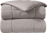 Zelesta Teddybed Taupe 200x200 - Teddy Dekbedovertrek - Fluffy Dekbedovertrek - Wasbaar dekbed - Dekbed zonder overtrek
