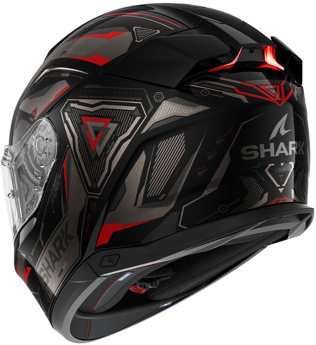 Shark skwal i3 linik blank anthracite red - Maat S - Integraal helm - Scooter helm - Motorhelm - Zwart - Scooterhelmen mannen en vrouwen. – foto 5