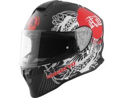 Bogotto H151 Shinee Wit Rood Helm - Maat M - Helm