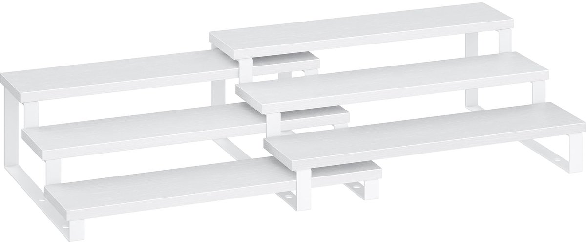 My Ninki ® Kruidenrek Set van 2, Uittrekbaar en Stapelbaar met Houten Planken voor Keukenorganisatie