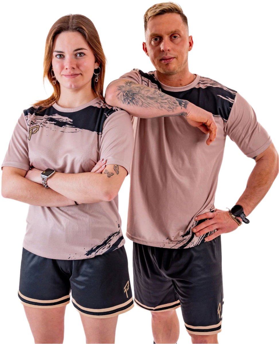 Proma Sports - Endurance Shirt - Brush Beige/Black - XS - Unisex - Tennis - Padel - Football - Teamsports - Fitness - Esports