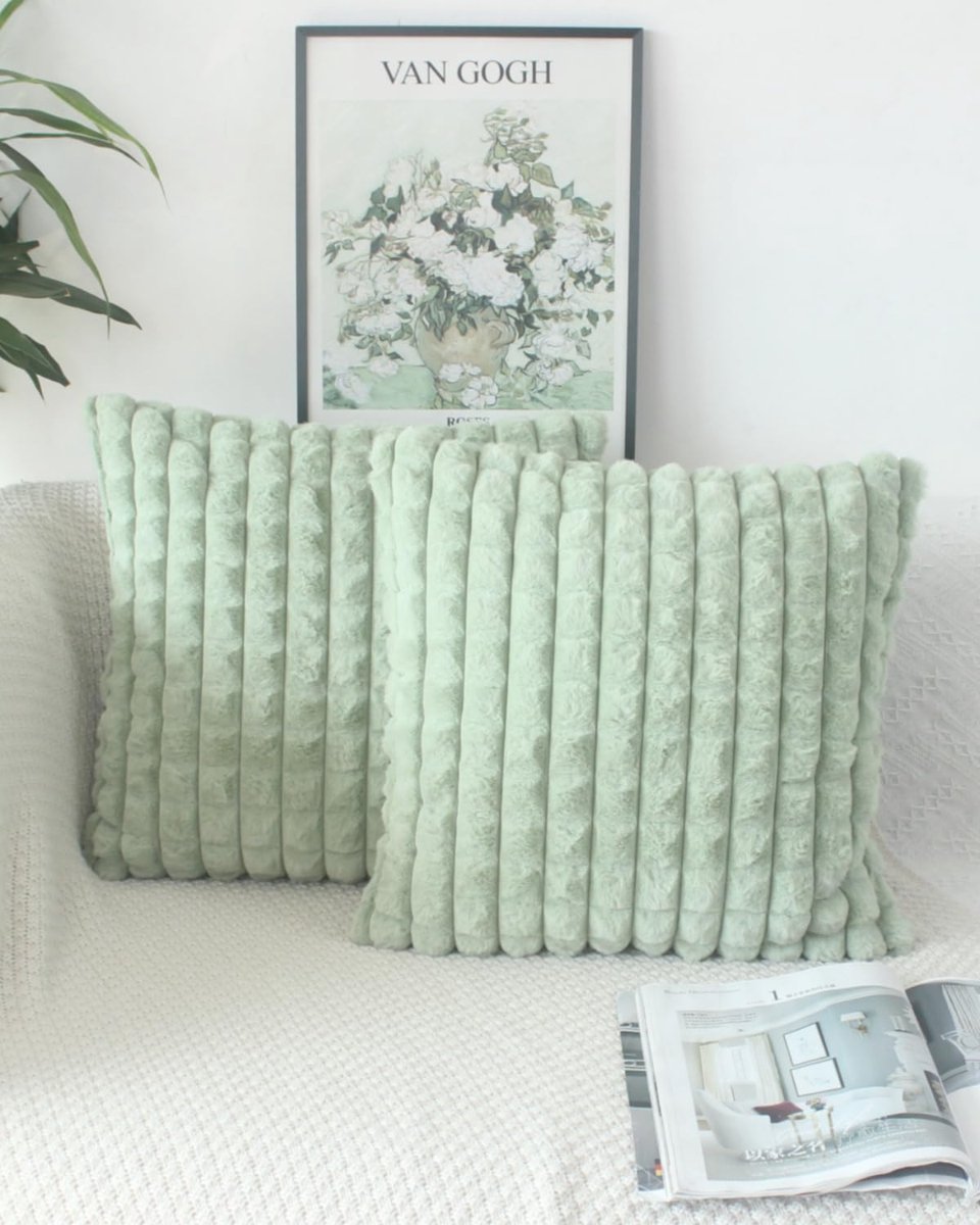 My Ninki ® Set van Luxe Zachte Kussenslopen voor een Elegante Woonkamerervaring groen