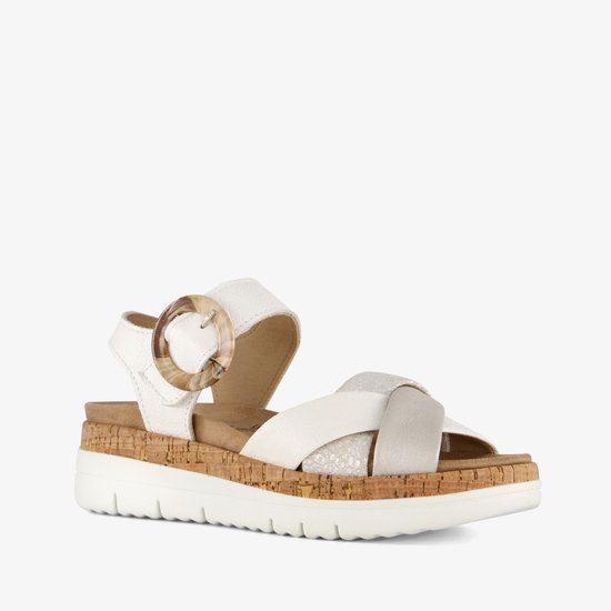 Hush Puppies leren dames sandalen wit - Maat 39 - Uitneembare zool