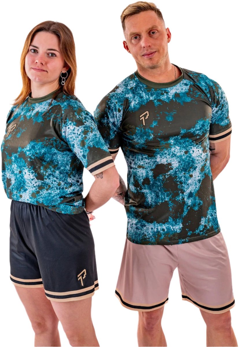 Proma Sports - Performance Shirt - Camo Khaki - 134/140 - ESPORTS / FOOTBALL Tenue - Kinderen - Volwassenen - Unisex - Teamsports - Fitnessshirt - Voetbalshirt - Tennisshirt - Padelshirt - Gamingshirt - Virtual Sim Racing F1 GT
