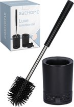 2BEHOME Brosse WC avec Support – Brosse Toilette Noire avec Porte-Brosse Murale ou à Poser – Brosse WC Noire