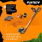 FUXTEC bosmaaier accu 20V - grastrimmer - set met batterij (2A), lader (2,4A) en reservemesjes (20 stuks)