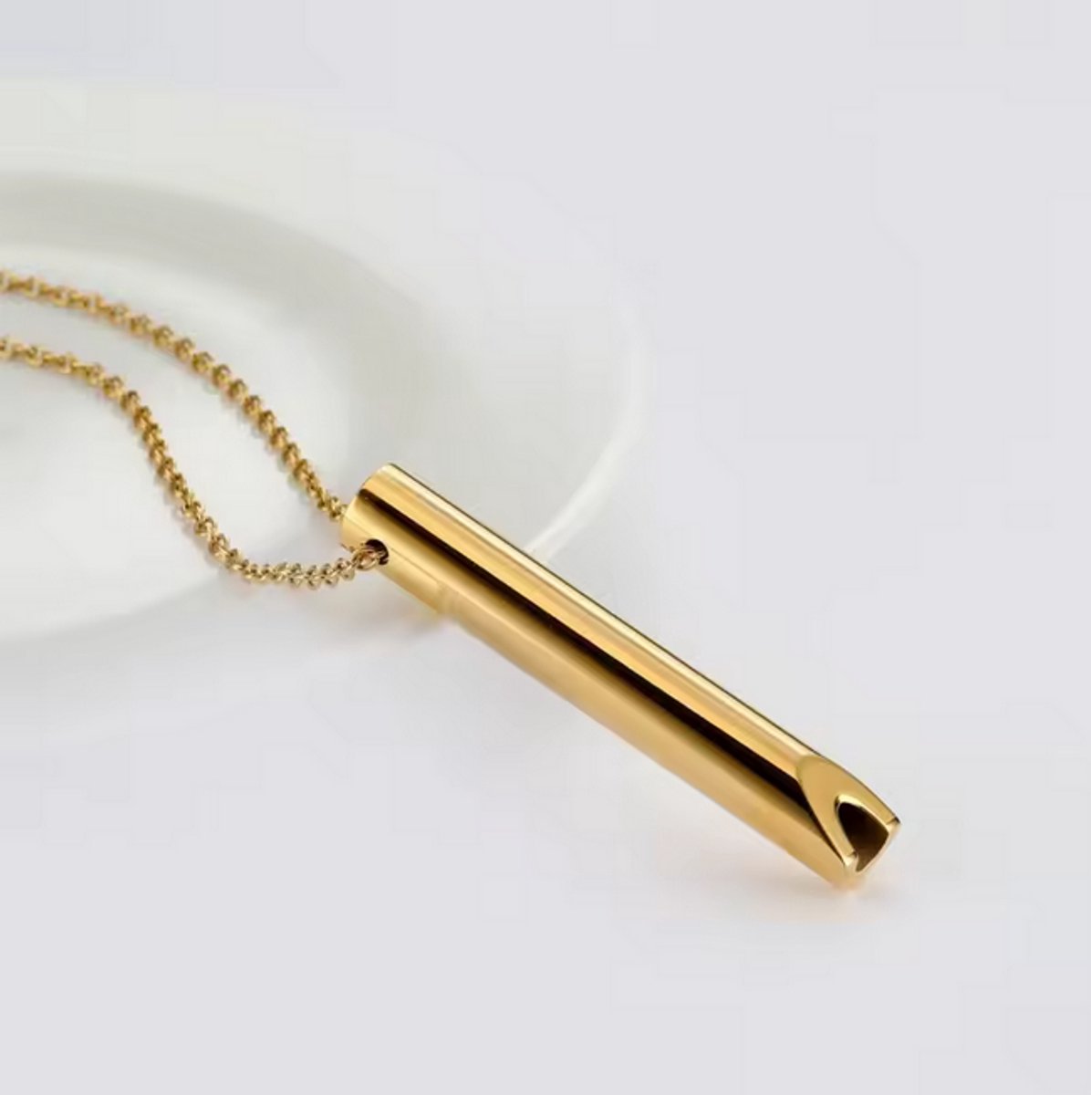 Zoettt Ademhalingsketting - GOUD - Stoppen met roken ketting - Anti stress hulpmiddel - Nicotinevervanger - Ondersteunt bij Hyperventilatie, Stress, Paniekaanvallen en Angst