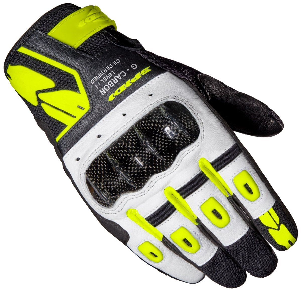 Spidi G-Carbon Zwart Fluo Geel - Handschoen
