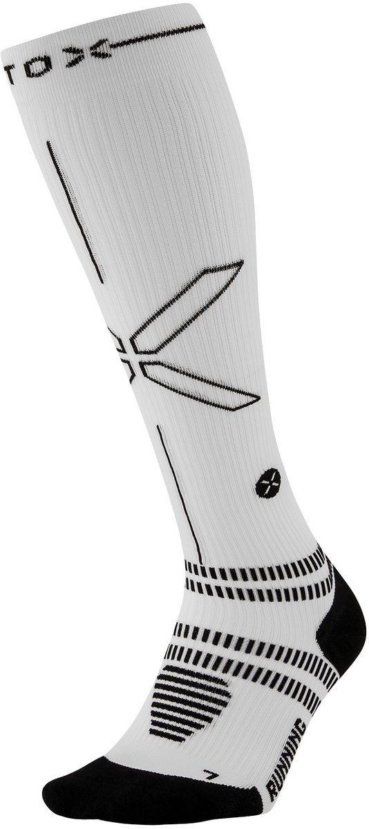 STOX Energy Socks Hardloopsokken Heren - Compressiekousen - Compressie Sokken Hardlopen - Sportsokken Wit - Maat XL: 46-49 - 1 Paar