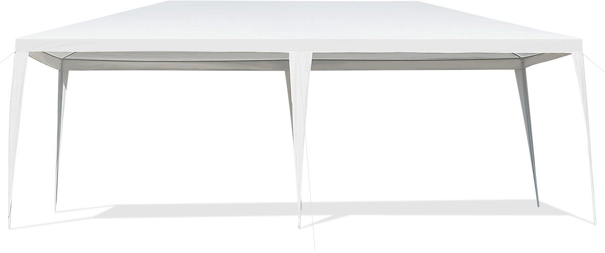COSTWAY Paviljoen, 6 x 3 m, tuinpaviljoen, partytent, tuintent voor feesten, bruiloft en activiteiten, wit
