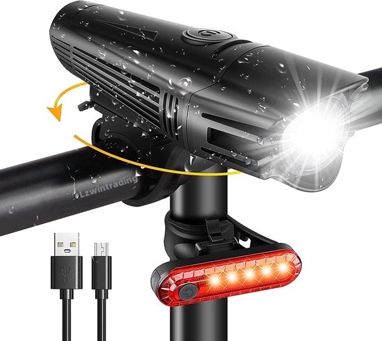 KASLIGHT Oplaadbare fietslampen met 8 x 10.000 mAh ledlampen