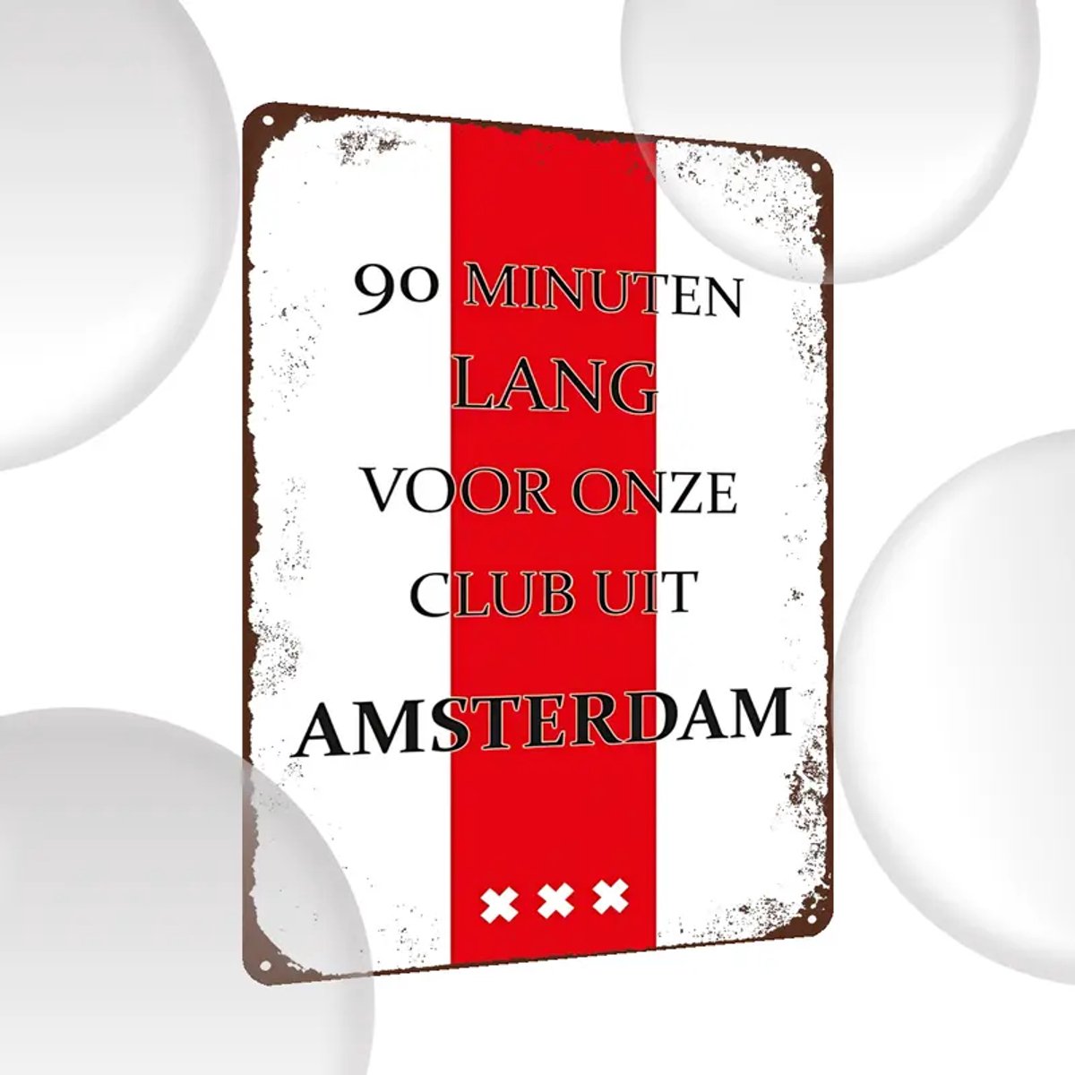 Ajax Amsterdam '90 minuten lang' Wandbord [Mancave of bar] [Wanddecoratie] [Ajax]