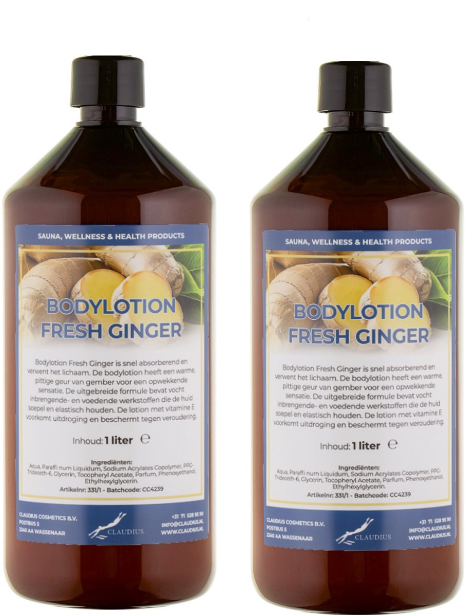 Bodylotion Fresh Ginger 1 Liter - set van 2 stuks
