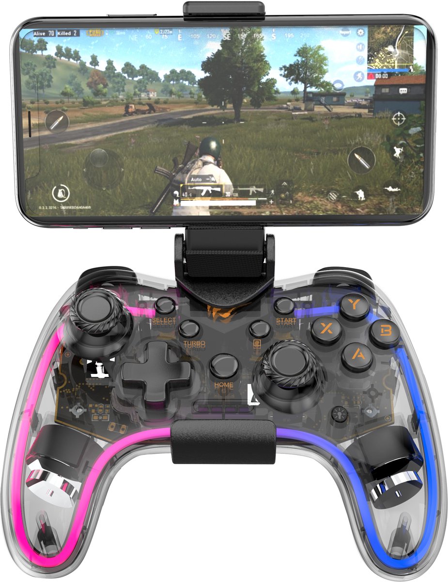 Havit G180BT Serie - Draadloze Controller - Wit - Bluetooth 5.0 - RGB-verlichting